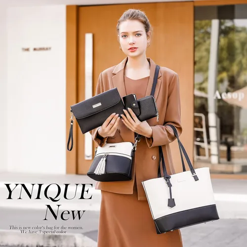 Vista 3 de YNIQUE Bolsos y bolsos de mano para mujer, Negro