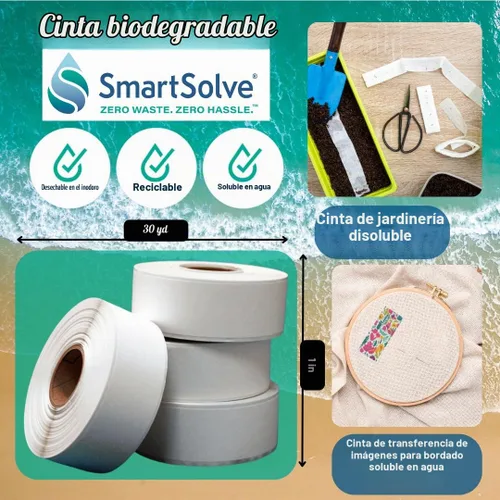 Vista 3 de Cinta soluble en agua 1 pulgada x 30 yardas Se disuelve rápidamente en agua Autoadhesiva Máscara para hidrografía y doble inmersión