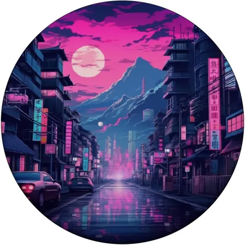 Vista 3 de PopSockets PopGrip estándar de moda japonesa Vaporwave Kanji Japón