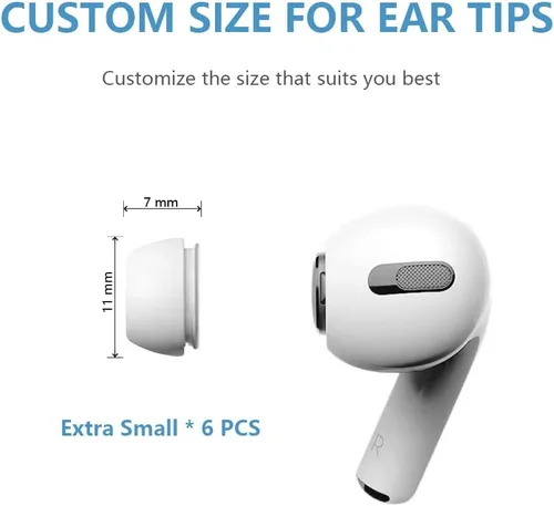 Vista 3 de SIXFU 3 pares de almohadillas de repuesto compatibles con AirPods Pro y AirPods Pro 2, puntas de silicona actualizadas, incluyendo cepillo limpiador