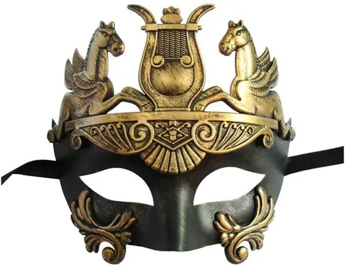 Vista 5 de Yacanna Máscara de mascarada para hombre, máscara veneciana cortada con láser para hombre