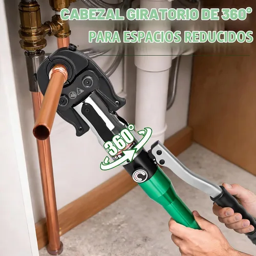 Vista 5 de Herramienta de Engaste de Tubo de Cobre UTZIKO - Prensa de Tubo ProPress con Mandíbula de 1/2", 3/4" y 1" For plumbers and HVAC pros, one jaw with