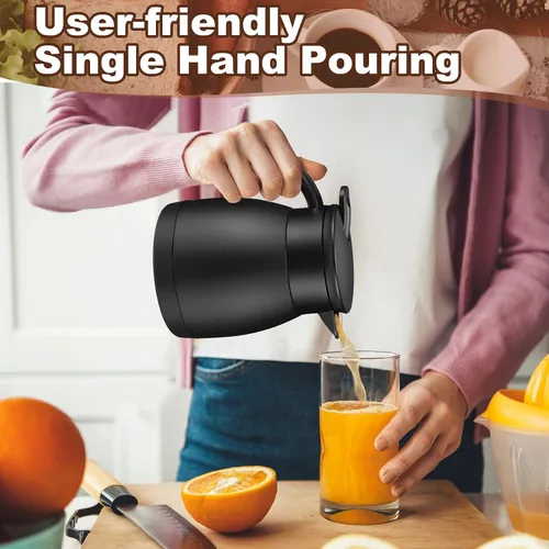 Vista 5 de Uiifan 2 jarras térmicas de café de 17 onzas de acero inoxidable aisladas al vacío, jarra térmica de doble pared al vacío con cepillos para mantener