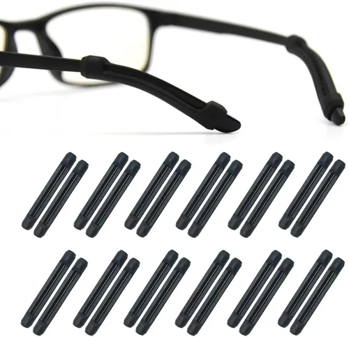 Vista 4 de Retenedor de lentes con punta de patilla para niños y adultos, soporte antideslizante de silicona para lentes con gancho para las orejas, 12 pares