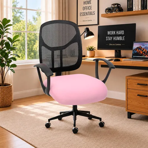 Vista 112 de Fundas elásticas resistentes al agua para sillas de computadora - Protectores lavables para respaldo giratorio y asiento para mascotas - Negro