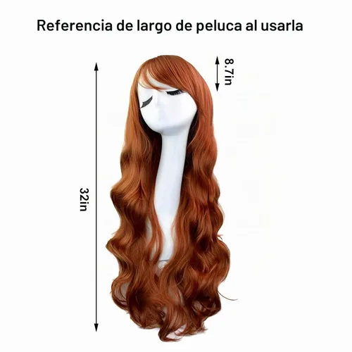 Vista 3 de Rbenxia Peluca larga y rizada para cosplay, resistente al calor Bown