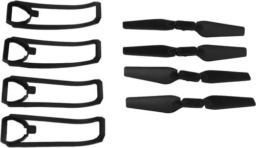 Vista 8 de Bewinner Kit de piezas de repuesto para drones E88 / E99 / K3 / E100 4 hélices y 4 cubiertas protectoras, plástico ligero, compatibilidad