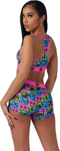 Vista 4 de PSD Brasier deportivo para mujer, con espalda cruzada, con tela de microfibra transpirable