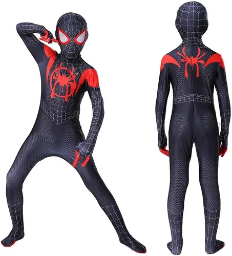 Vista 2 de MARINASUKA Disfraz de superhéroe para niños y niñas, de elastano, estilo 3D, para Halloween, cosplay, elástico, fiesta de disfraces
