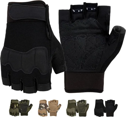 Vista 15 de Guantes sin dedos Fioretto para Airsoft, tiro, medio dedo, caza, senderismo, ciclismo, conducción, motocicleta, escalada, guantes de trabajo M210603