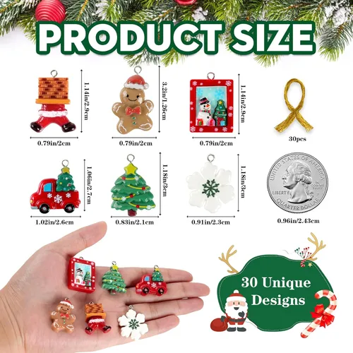 Vista 3 de kockuu Mini adornos navideños para decoración de árboles, manualidades