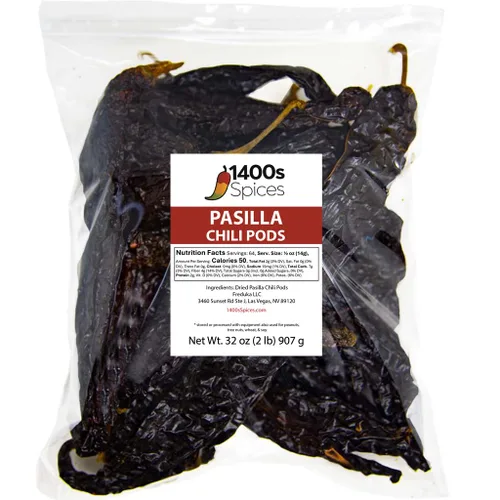 Vista 5 de 1lb Pasilla Negro Chilaca Pimientos Secos de Chile Enteros