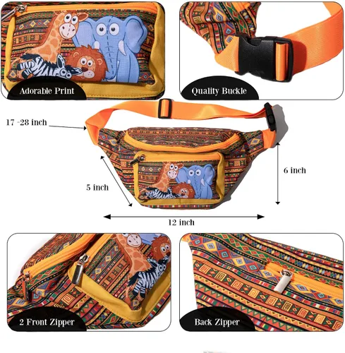 Vista 3 de Riñonera para hombres y mujeres, con estampado de animales, a la moda, ligera, de viaje, con correa ajustable
