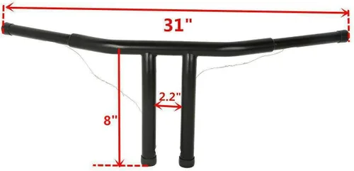 Vista 2 de Manillar en T de 8 pies de altura para todos los modelos Harley-Davidson FLST FXST Sportster XL DYNA LOWRIDER 48 Sportster, incluidos los modelos