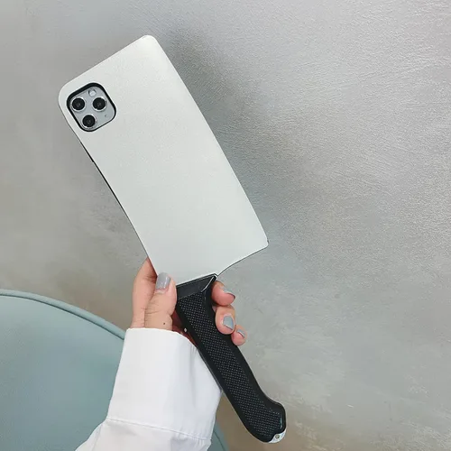 Vista 4 de para iPhone 11 Funda de silicona creativa, linda, imitación de alto nivel, divertida, con forma de cuchillo de cocina, antideslizante y protectora