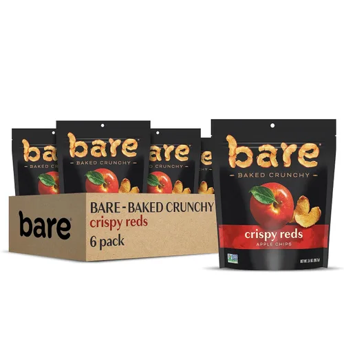 Vista 10 de Bare Chips de coco crujientes al horno desnudo, tostadas, 3 veces bolsas compartidas (6 pack)