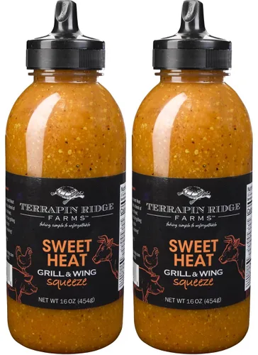 Vista 4 de Terrapin Ridge Farms Sweet Heat Grill and Wing Squeeze – Salsa cítrica de mostaza picante para barbacoa, cerdo, aves de corral y alas – 16 onzas – 1