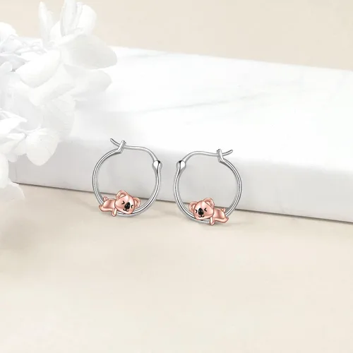 Vista 21 de VONALA Bonitos aretes de aro de plata de ley 925, regalos de cumpleaños para mujer