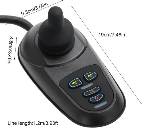 Vista 3 de Controlador de palanca de ruedas de 24 V CC para silla de ruedas eléctricas, accesorios de repuesto para silla de ruedas, control eléctrico
