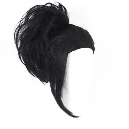 Vista 3 de Anime Cosplay Momo Yaoyorozu Pelucas para mi héroe Academia Pelo sintético Halloween disfraz Pelucas