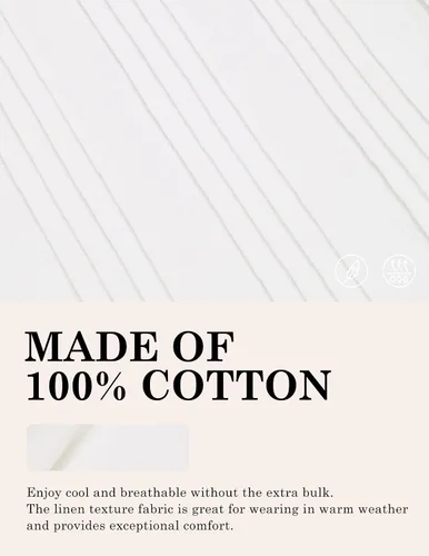 Vista 4 de COOFANDY Camisas de lino de algodón para hombre, ajuste relajado, manga corta, camisa con botones, plisada, guayabera
