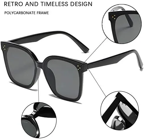 Vista 4 de MAXJULI Oversized Sunglasses for Women Men UV Protection 8056