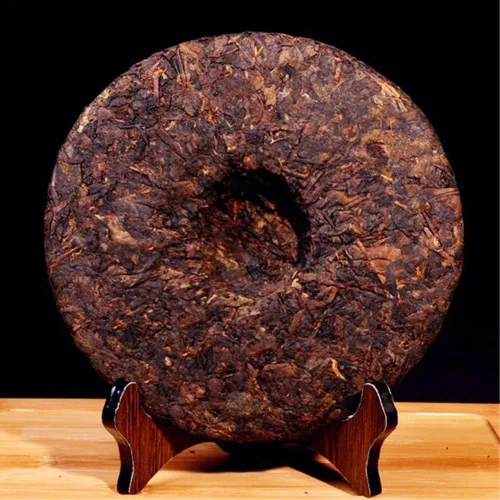 Vista 2 de Yan Hou Tang Yunnan chino orgánico comprimido de 10 años de edad, té negro fermentado maduro, 12.59 oz, regalos de té premium sin desintoxicación