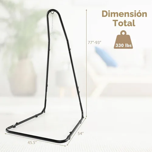 Vista 7 de Giantex - Soporte para silla de hamaca ajustable de acero macizo para sillas y columpios, altura ajustable de 78.0 in a 8.5 in