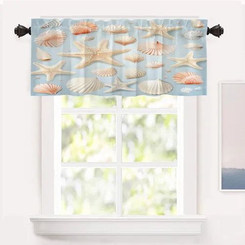Vista 63 de Shrahala Floral Abstract Design Blackout Curtain Tiers, Minimalist Flower Illustration Kitchen Valance Light Blocking Tier Drapes with Rod Pocket, 2