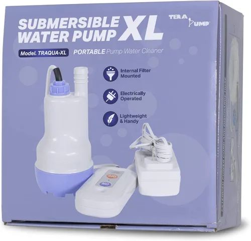 Vista 8 de TERA PUMP - Bomba de agua sumergible para tanque de peces de 12 V con manguera de descarga de 10 pies y entrada de malla filtrada, bomba de drenaje
