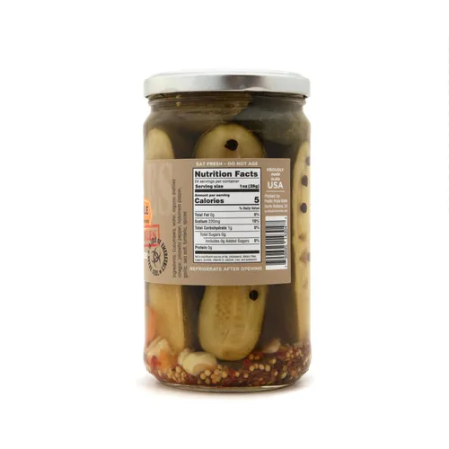 Vista 2 de Pandemic Pickles - Mitades de pepinillos picantes de alcaravea con habanero, jalapeño, ajo, pepinillos calientes gourmet para sándwiches