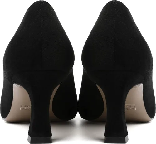Vista 5 de Zapatos de tacón medio con punta puntiaguda para mujer, sin cordones, de gamuza, de 2.5 pulgadas