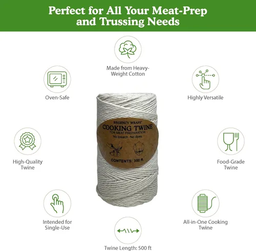 Vista 2 de Regency Wraps Cordel de cocina de carniceros, 350 pies, pesado 16 capas, 0.1 in, apto para alimentos