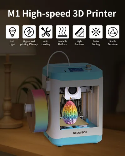 Vista 2 de Mini impresora 3D totalmente ensamblada para niños y principiantes - Kit completo de inicio con máquina de impresión 3D de nivelación automática, 1