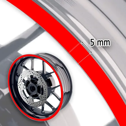 Vista 5 de MC MOTOPARTS Pegatinas de llanta exterior de 17 pulgadas C02B compatibles con YZF R125 MT125 MT07 MT10 MT25 FZ25 MT03 (azul)