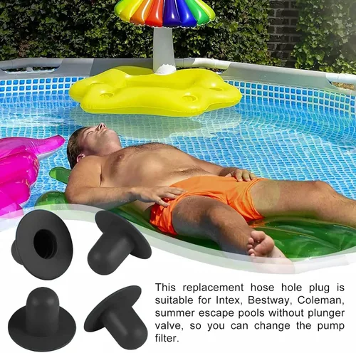 Vista 4 de Paquete de 4 tapones de repuesto para pared de piscina, tapones de tope, tapones de piscina, tapón de orificio para filtro de bomba de piscina