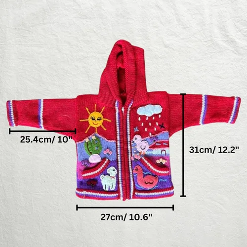 Vista 15 de Peruvian Wool Knitted Sweater with hoodie for babies & toddlers, Unisex, Chompas Peruanas, fall winter sweater