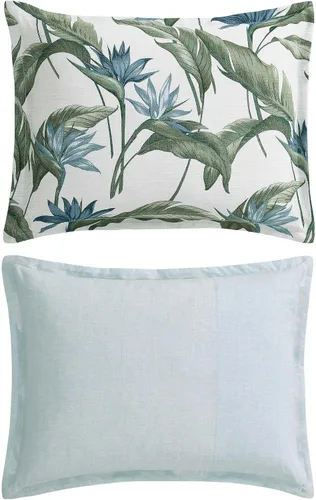 Vista 9 de Tommy Bahama - Juego de edredón tamaño Queen, ropa de cama costera de algodón suave con fundas de almohada, juego de cama floral tropical