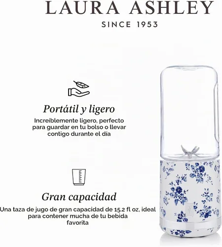 Vista 6 de Laura Ashley China Rose licuadora portátil, fabricante de batidos China Rose portátil Smoothie Maker