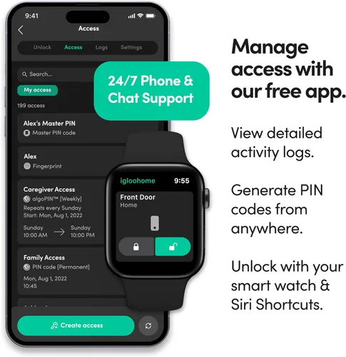 Vista 7 de igloohome Cerradura inteligente Deadbolt Go con huella digital, llaves digitales, códigos PIN remotos, puente WiFi (se vende por separado), probado