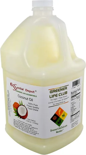 Vista 2 de Aceite de coco - 76F - 7 libras en una jarra de 1 galón - Sin olor - también llamado mantequilla de coco - Grado alimenticio - Recipiente