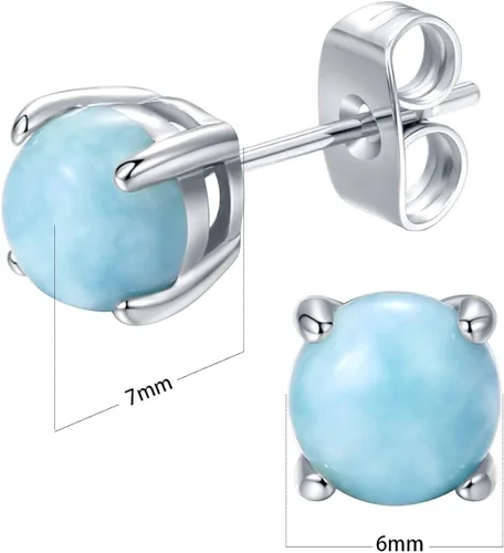 Vista 3 de GEMSME 925 Sterling Silver Gemstone Stud Earrings Hypoallergenic Jewelry for Women