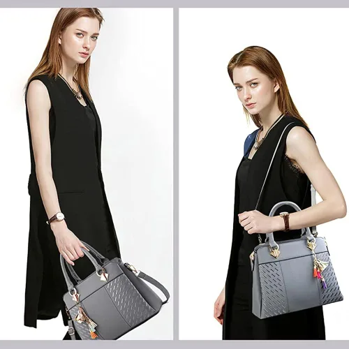 Vista 2 de Dayfine Bolsos de mano para mujer, con asa superior, de piel sintética, con estilo de hombro, para mujer