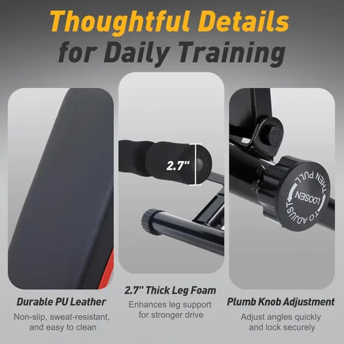 Vista 3 de Banco de pesas ajustable para gimnasio en casa, equipo de entrenamiento plegable para entrenamiento de fuerza de cuerpo completo, banco