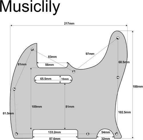 Vista 2 de Musiclily Pro 8 agujeros Tele Golpeador para guitarra JPN Made Fender Japan Telecaster, 3Ply Negro