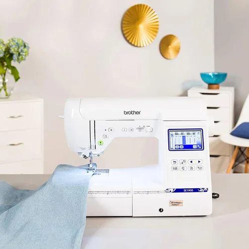 Vista 7 de Brother SE1900 Máquina de coser y bordar, 138 diseños, 240 puntadas integradas, computarizada, área de bastidor de 5" x 7", pantalla táctil LCD