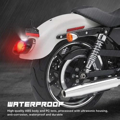 Vista 5 de NTHREEAUTO Luz trasera LED ahumada para motocicleta, luces traseras con luces de matrícula de freno compatibles con modelos Harley Dyna, FLST