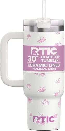 Vista 49 de RTIC Vaso Tumbler de Viaje por Carretera de 30 oz con Doble Pared Revestido de Cerámica Aislado Taza Portátil de Café de Viaje de Acero Inoxidable