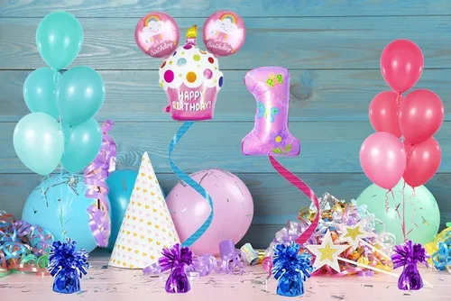 Vista 4 de Pesas de globos metálicos, recuerdos de fiesta de cumpleaños, regalos novedosos y mordazas, 5.5 pulgadas, paquete de 12 unidades plateado