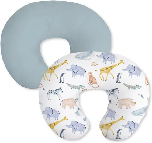 Vista 11 de Little Grape Land Juego de 2 fundas de almohada de algodón para lactancia, suaves y transpirables, extraíbles para almohadas de alimentación, fundas